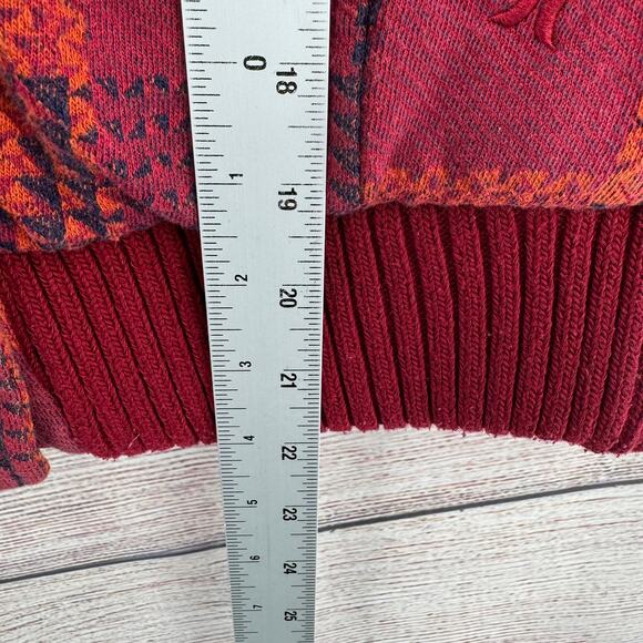 Hurley Quilt Lined Geometric Print Hooded Jacket Womens Small Red Orange Black - Picture 12 of 13